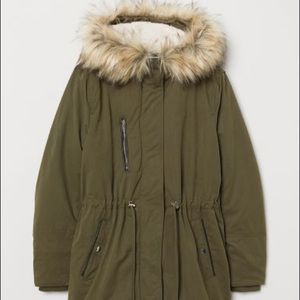 H&M Olive Green Parka Jacket size: XS